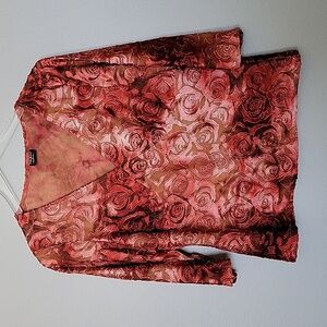 Tribal Whimsigoth Burnout Witchy large mesh floral textured blouse Y2K 90's